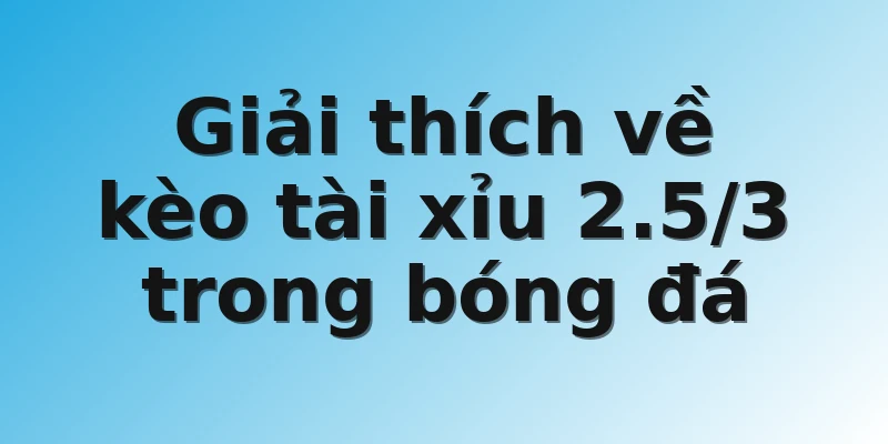 Giải thích về kèo tài xỉu 2.5/3 trong bóng đá 