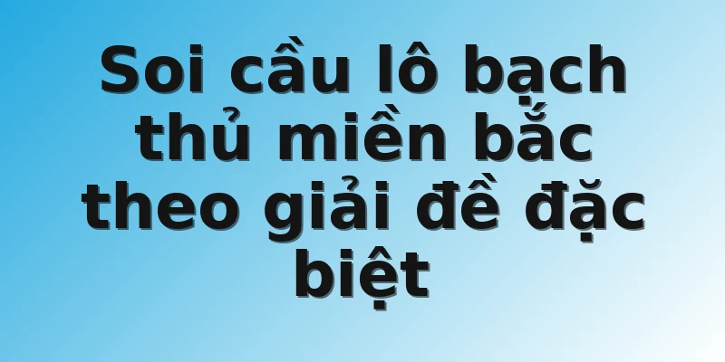 Soi cầu lô bạch thủ miền bắc theo giải đề đặc biệt
