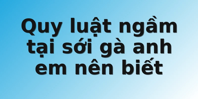Quy luật ngầm tại sới gà anh em nên biết