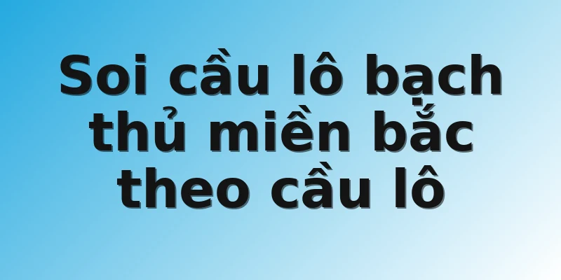 Soi cầu lô bạch thủ miền bắc theo cầu lô