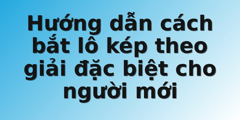 Hướng dẫn cách bắt lô kép theo giải đặc biệt cho người mới