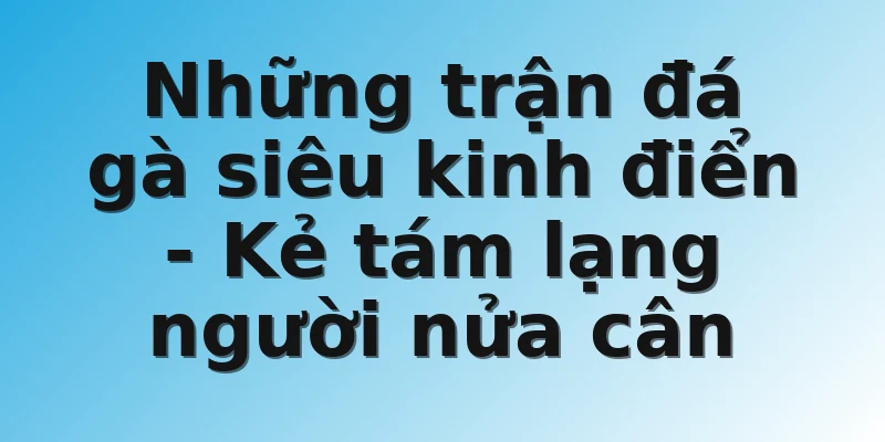Những trận đá gà siêu kinh điển - Kẻ tám lạng người nửa cân